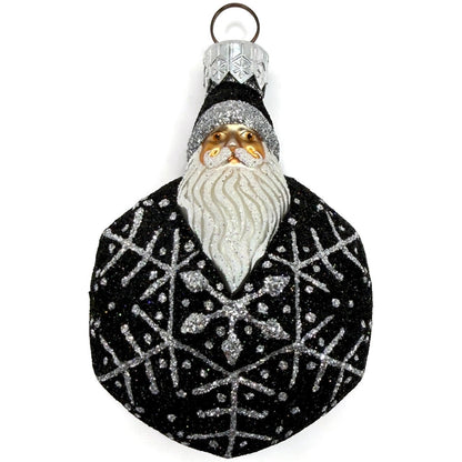 Patricia Breen Snowflake Noel Black Santa Claus Hexagon Christmas Ornament 2257