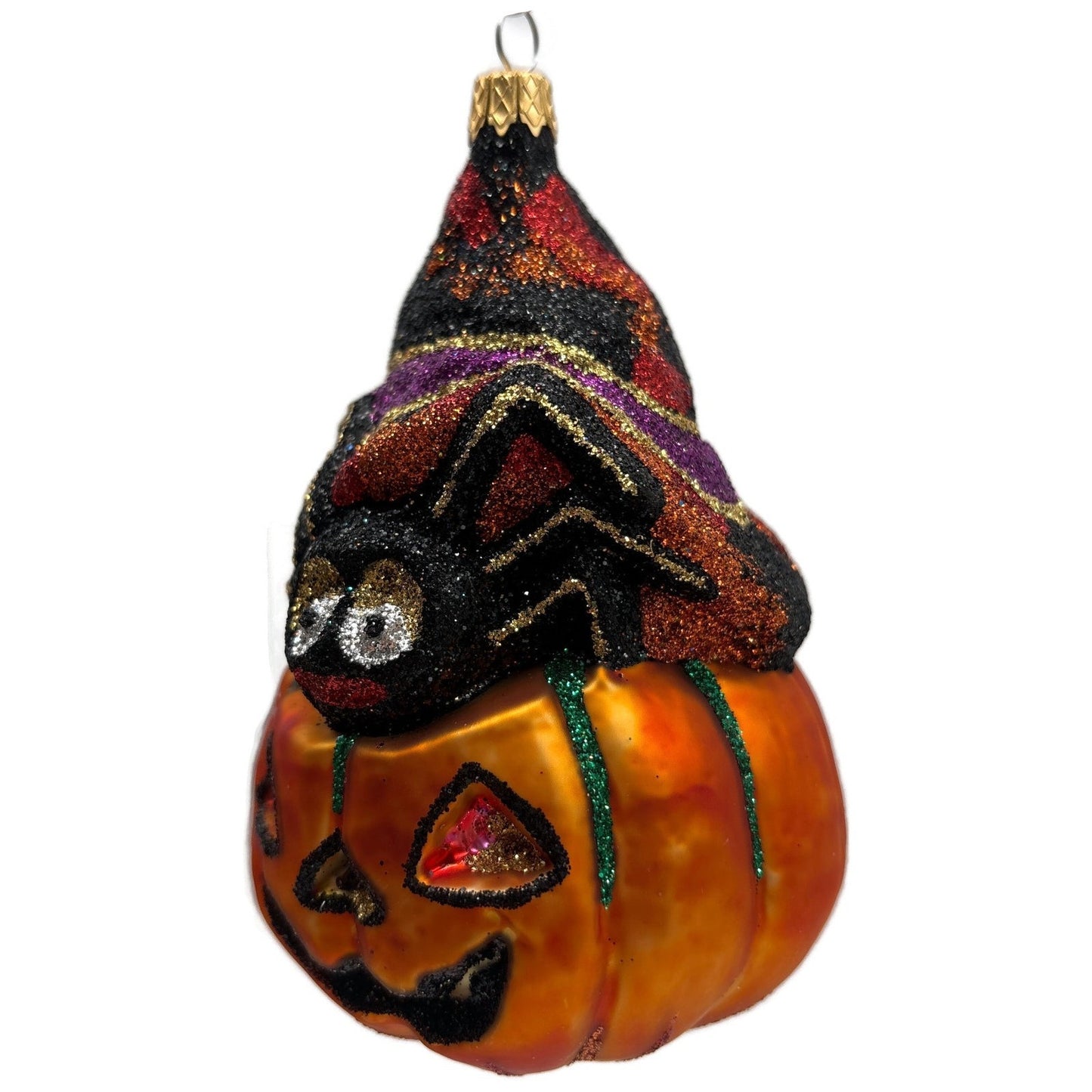 Larry Fraga Creepy Crawler Pumpkin Jack-o-Lantern Spider Halloween Ornament