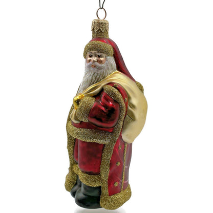 Patricia Breen Miniature Jordan Santa Claus Bordeaux Gold Bag Christmas Ornament