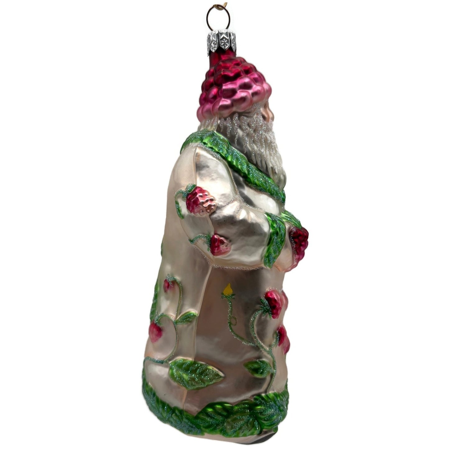 Patricia Breen Raspberry Santa Spring Fruit Green Pink Christmas Ornament NM