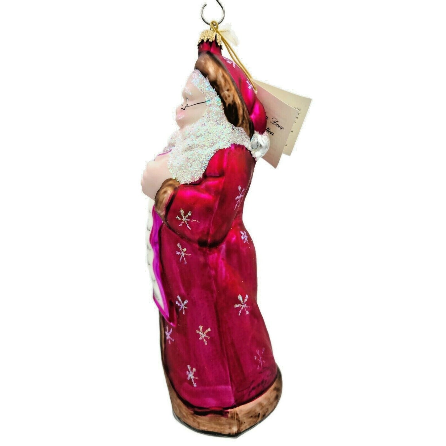 Larry Fraga Santa's List Santa Claus Snowflakes Signed Christmas Tree Ornament