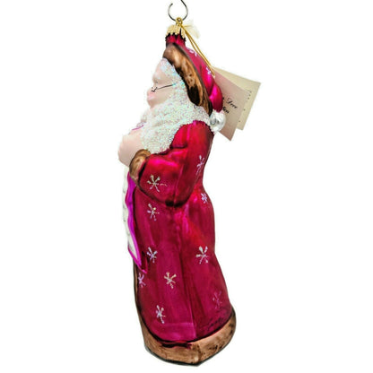 Larry Fraga Santa's List Santa Claus Snowflakes Signed Christmas Tree Ornament