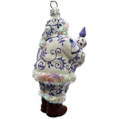 Patricia Breen Crowning Glory Chinoiserie Lavender Santa Christmas Ornament 2814