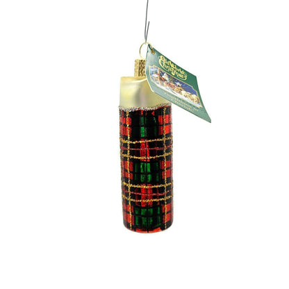 Old World Christmas Retro Thermos Plaid Christmas Holiday Tree Ornament OWC