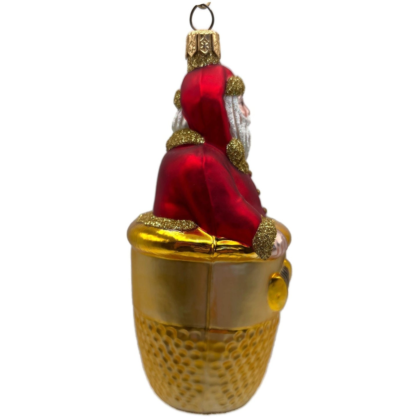 Patricia Breen Thimble Santa Glittered Sewing Seamstress Christmas Ornament