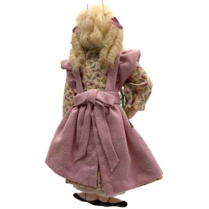 Gladys Boalt Goldilocks and Three Bears Pink Fabric Christmas Ornament Signed