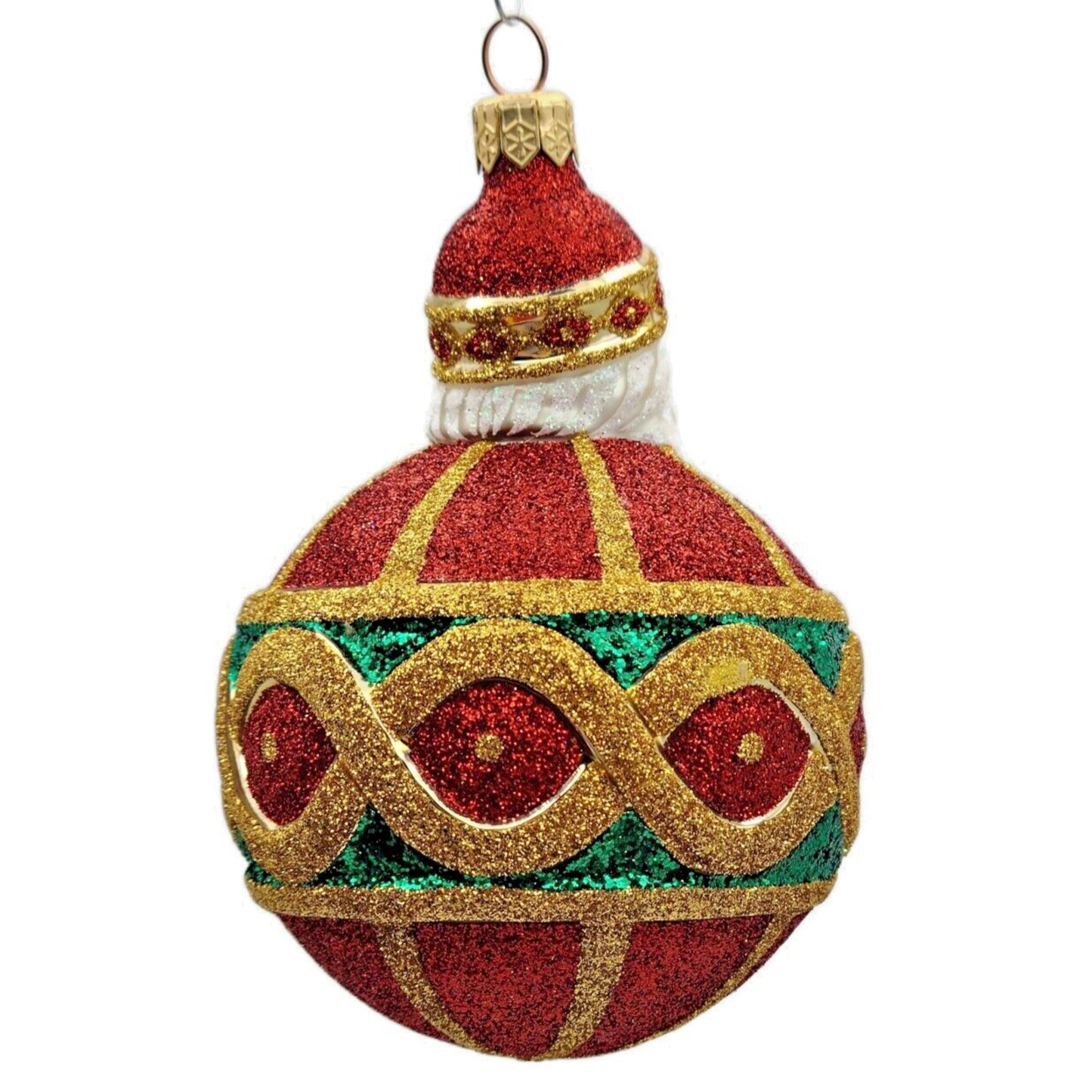 Patricia Breen Hollstrom Santa Claus Red Gold Christmas Holiday Tree Ornament