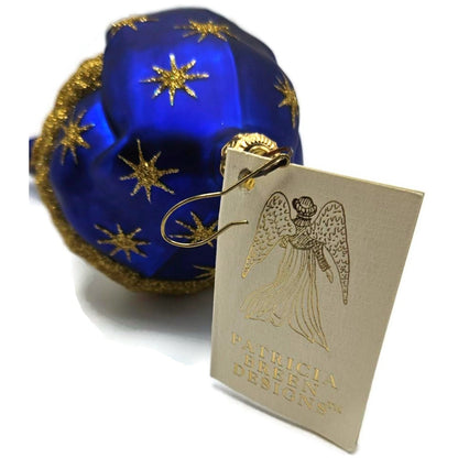 Patricia Breen Goodnight Santa Blue Glittered Stars Christmas Tree Ornament