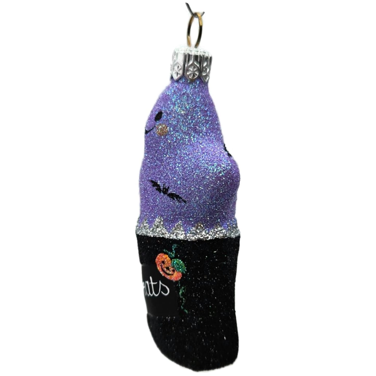 Patricia Breen Treat Seeker Black Bag Violet Ghost Pumpkins Halloween Ornament