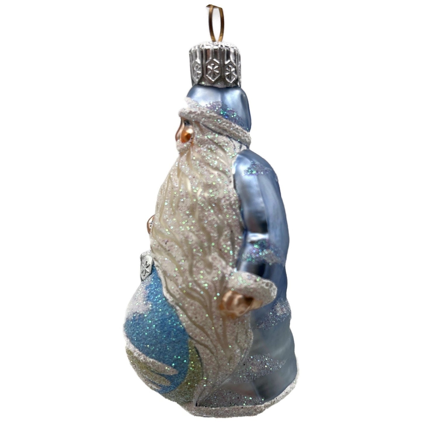Patricia Breen Ornamental Santa Angels Light Blue Clouds Christmas Tree Ornament