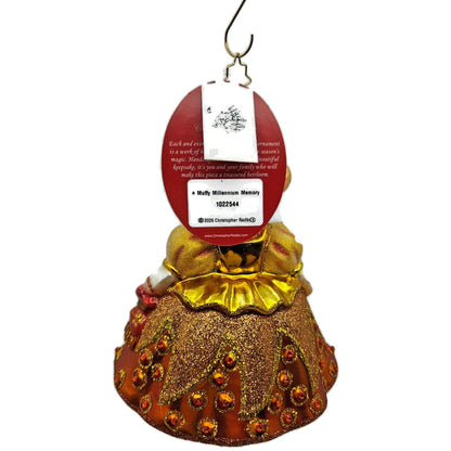 Christopher Radko Muffy Millennium Memory Gold Bear Christmas Ornament 1022544