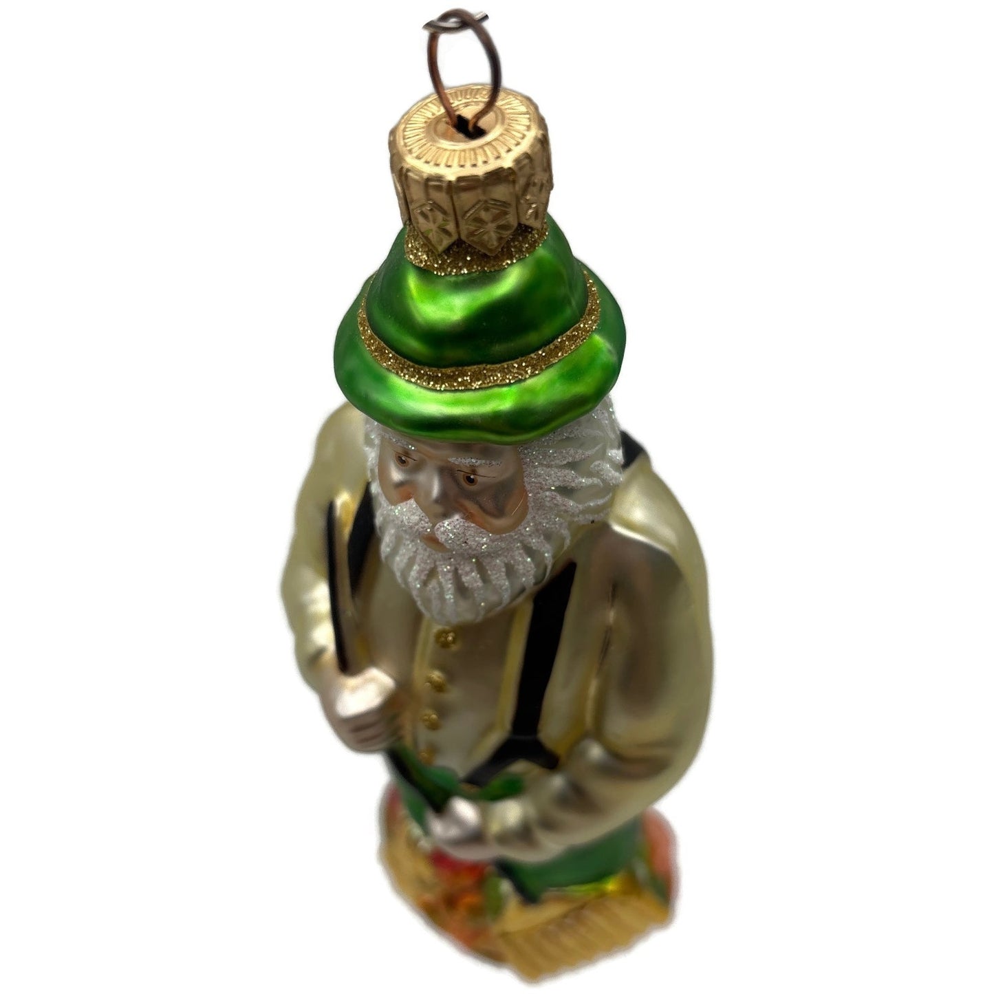 Patricia Breen Autumn Santa Gold Green Fall Christmas Tree Ornament