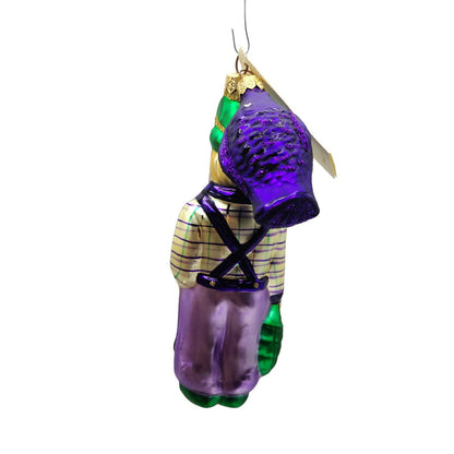 Patricia Breen Fisherboy and Fish Purple Summer Nautical Christmas Tree Ornament