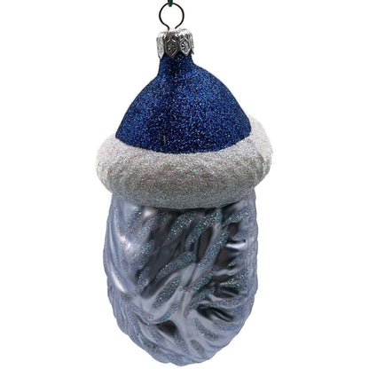 Patricia Breen Blow Ye Winds Blue Hat Santa Claus Head Christmas Tree Ornament