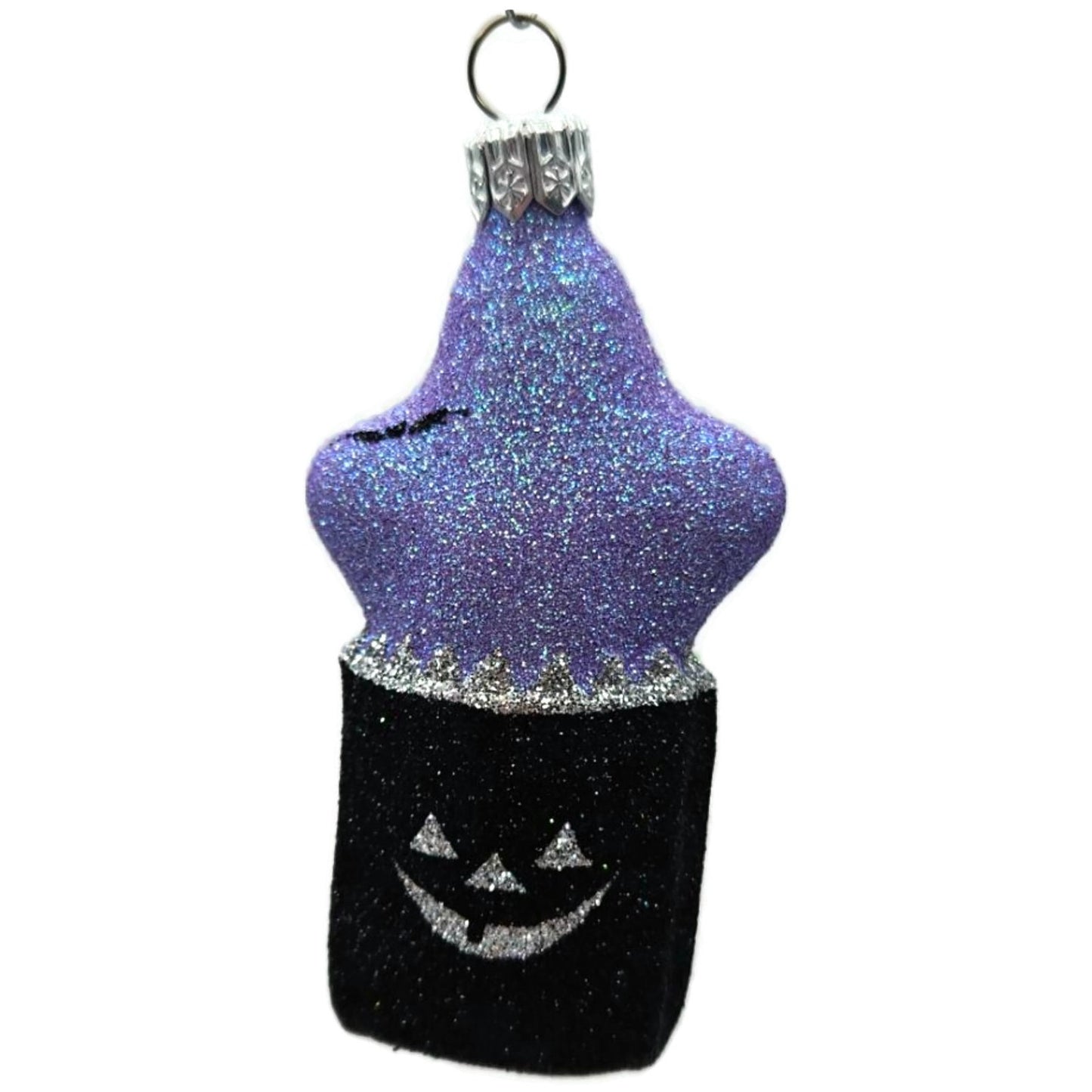 Patricia Breen Treat Seeker Black Bag Violet Ghost Pumpkins Halloween Ornament