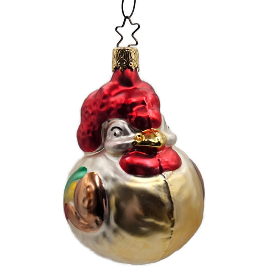 Inge Glas Proud Rooster Old World Christmas Hand Blown Glass Holiday Ornament