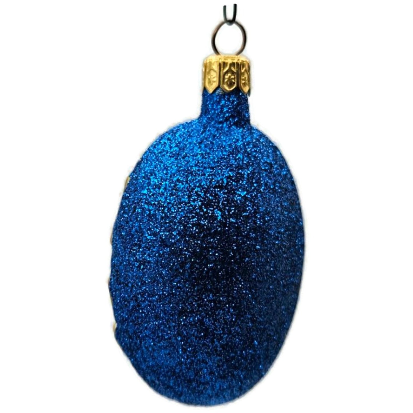 Patricia Breen Cleopatras Scarab Blue Gold Beetle Glass Christmas Ornament 9709