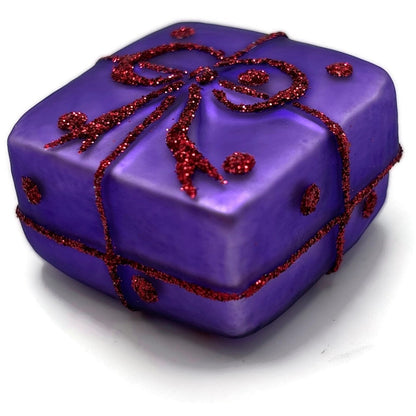 Patricia Breen Beribboned Present Purple Red Polka Dots Gift Christmas Ornament