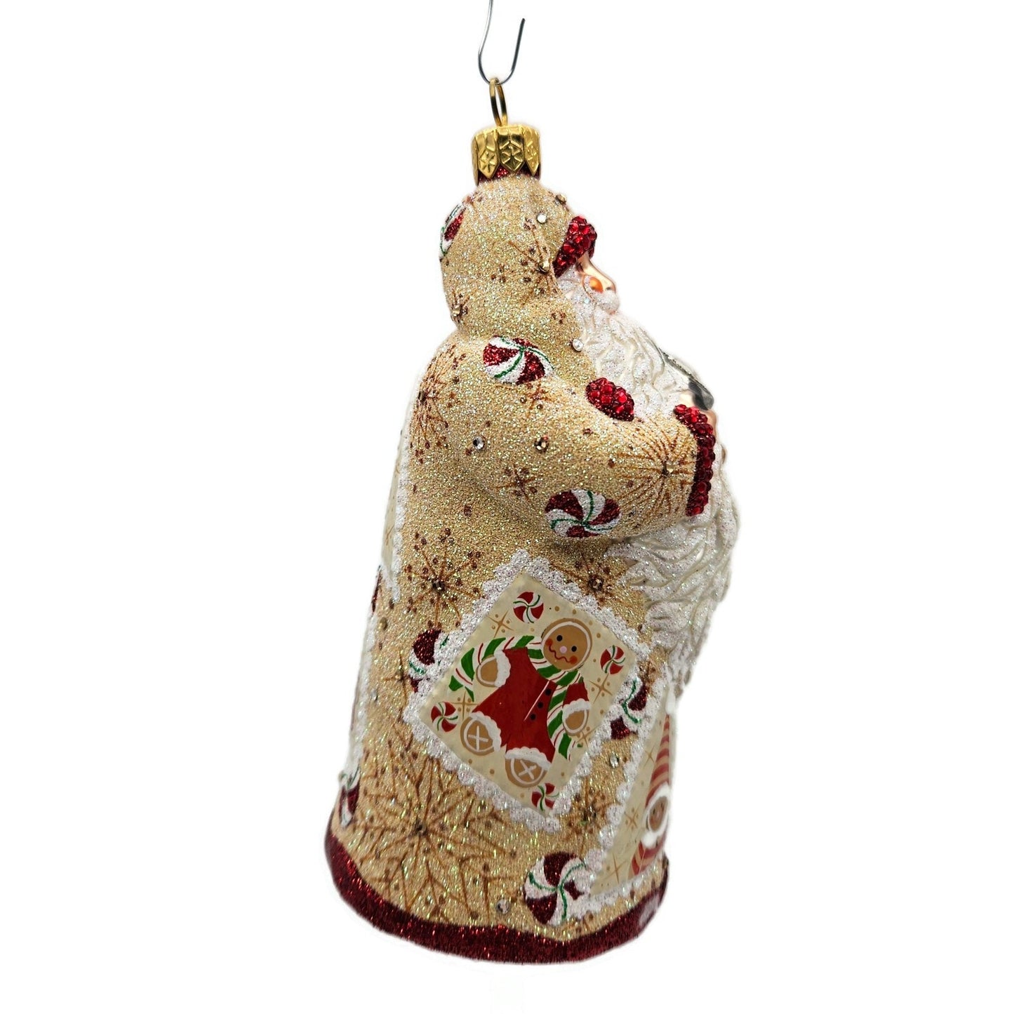 Patricia Breen Evans Santa Gingerbread Peppermint Red Crystal Christmas Ornament