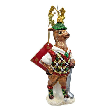 Juliska Country Estate Reindeer Games Comet Golf Club Glass Christmas Ornament