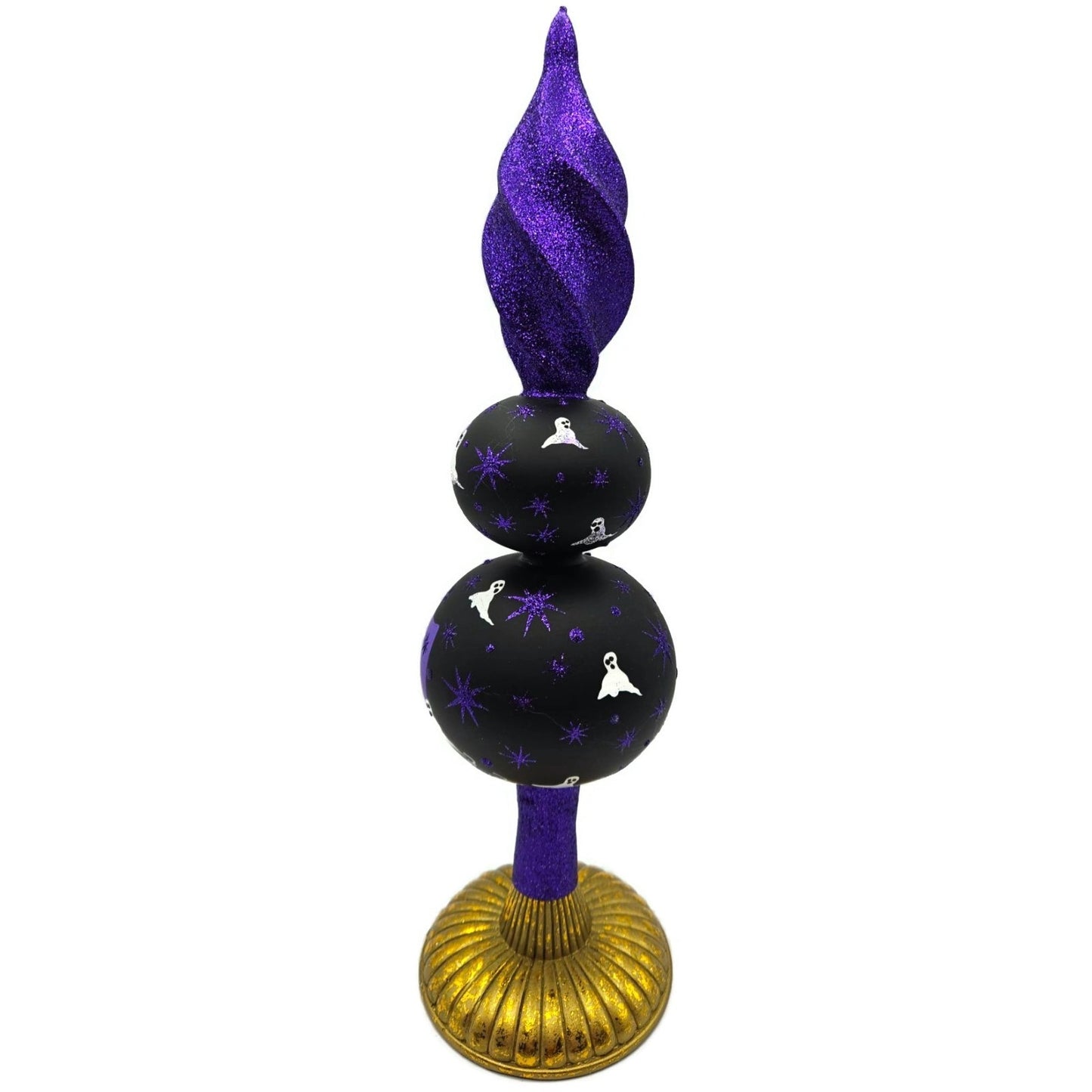Patricia Breen Happy Halloween Purple Black Ghost Finial Tree Topper 9700AUC