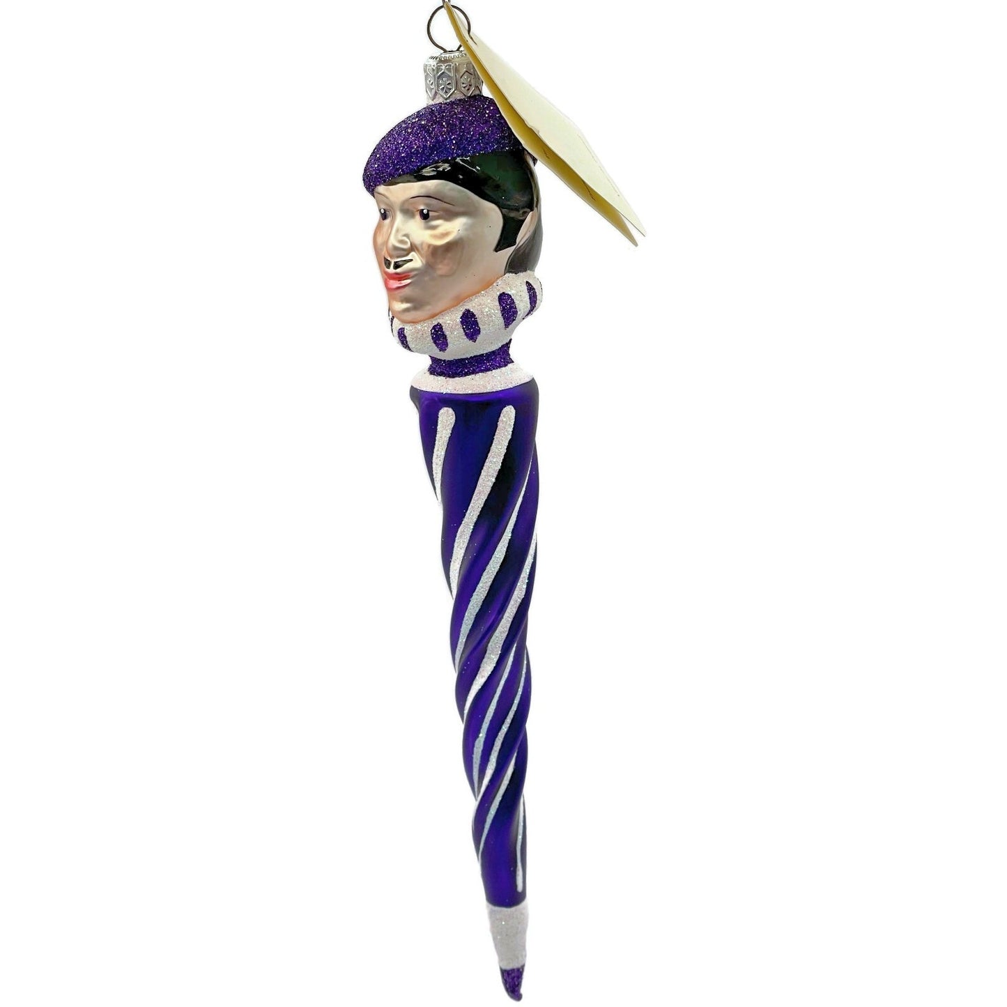 Patricia Breen French Twist Purple Pearl Glittered Stripes Christmas Ornament