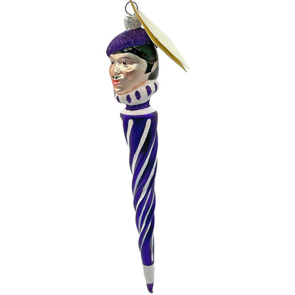 Patricia Breen French Twist Purple Pearl Glittered Stripes Christmas Ornament