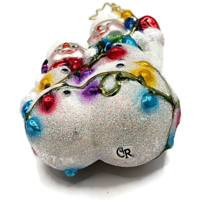 Christopher Radko Snowmen Glowmen Glittered Christmas Tree Ornament 1017212