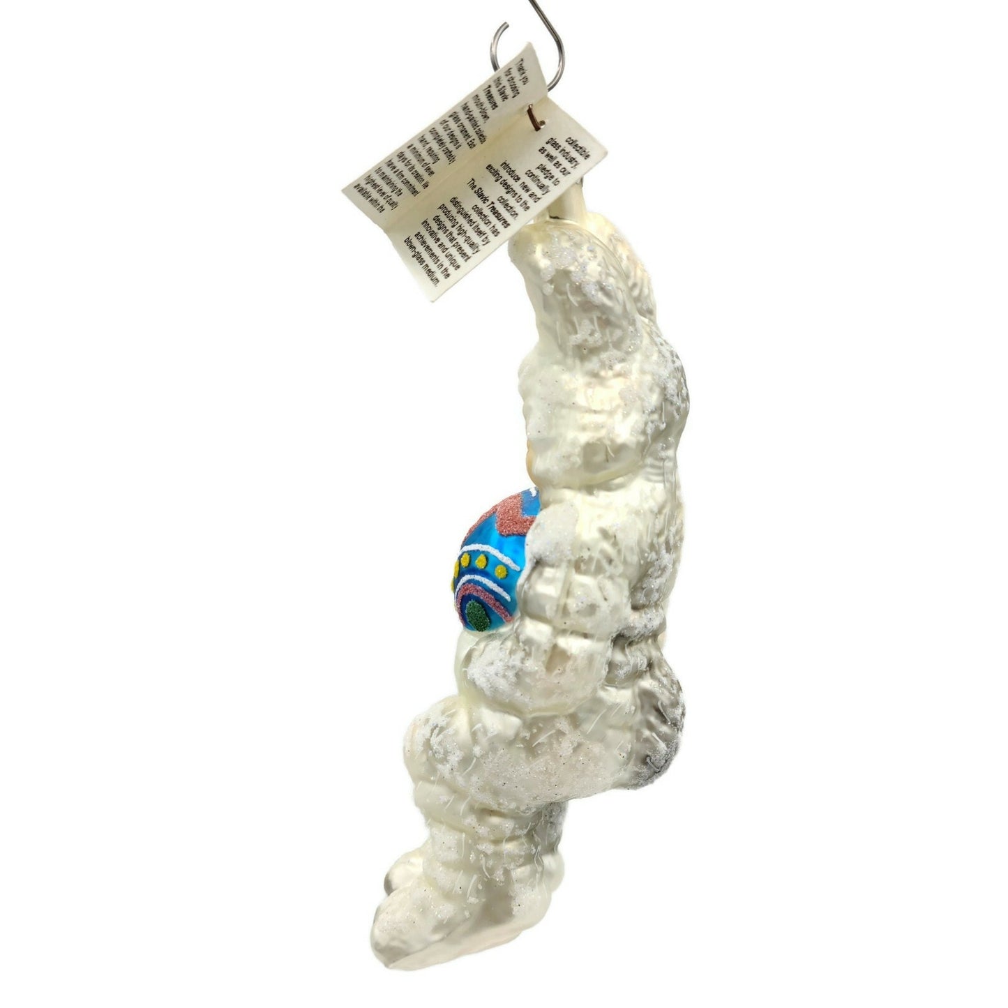 Slavic Treasures Bunny Boy Blue Easter Egg Handblown Glass Ornament 00-184-A