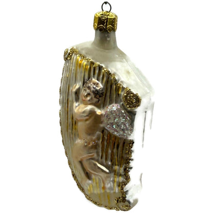 Christopher Radko Angel On Harp Gold Glass Christmas Tree Ornament 90-046-0