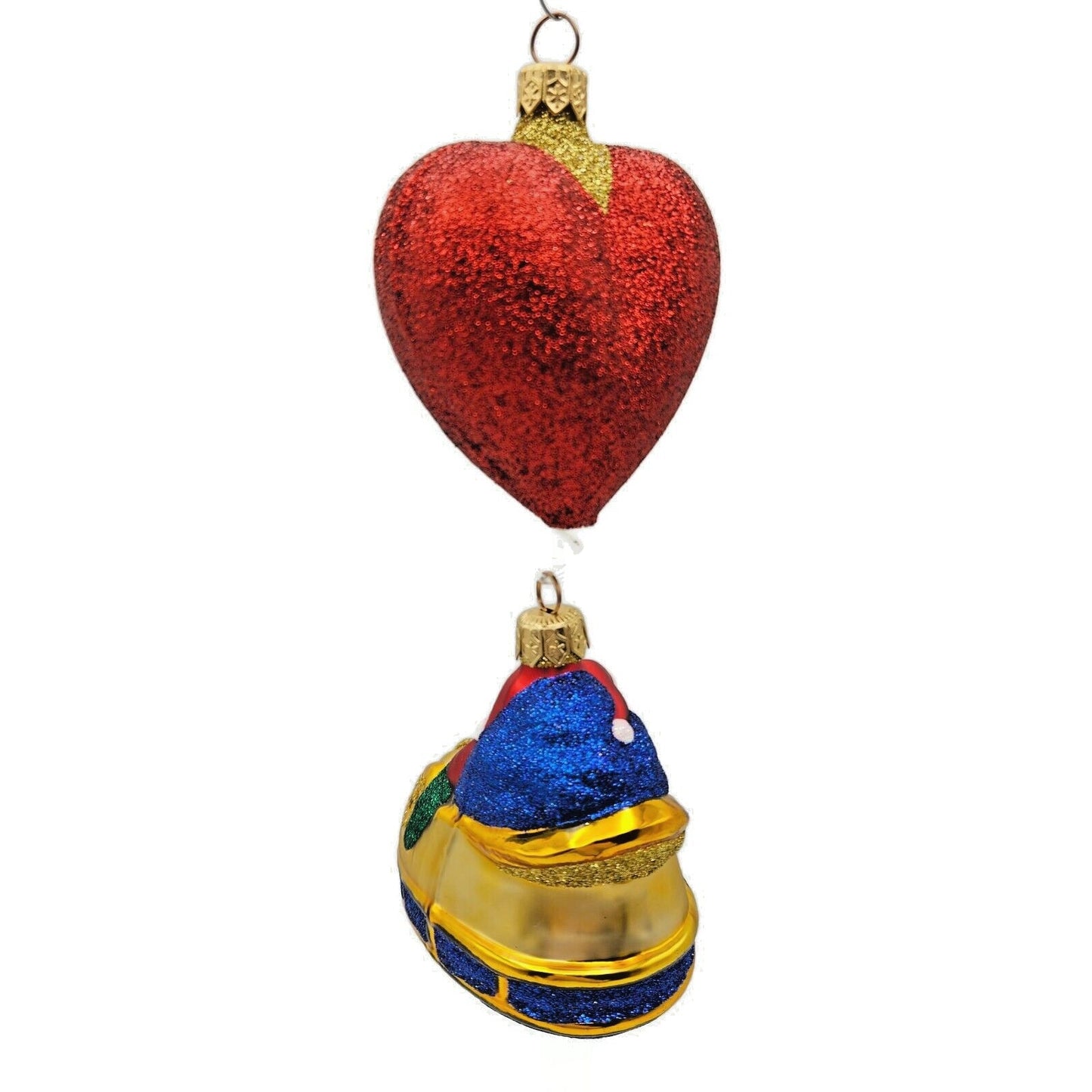 Patricia Breen Love is in the Air Gold Santa Claus Heart Christmas Tree Ornament