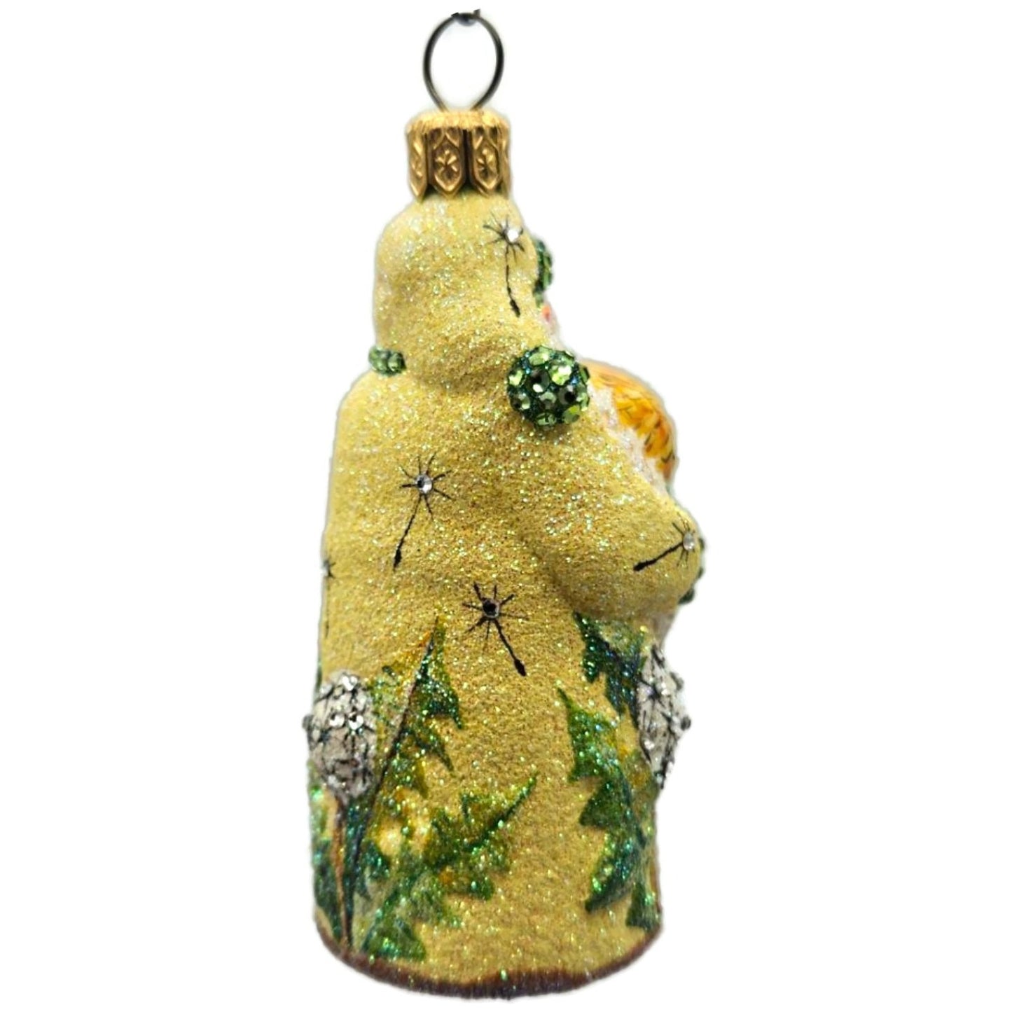 Patricia Breen Miniature Dandelion Santa Yellow Spring Christmas Ornament NM