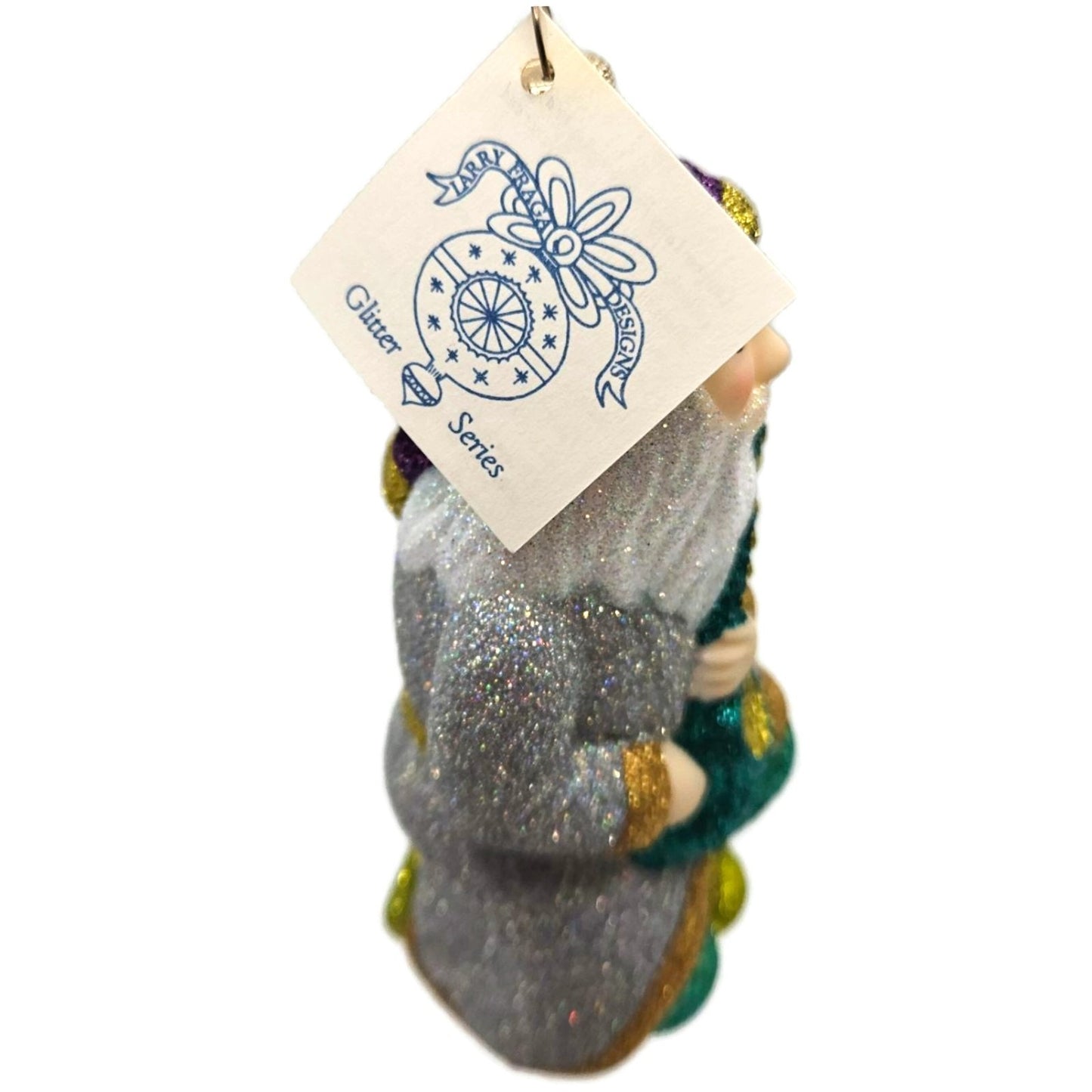Larry Fraga Heavenly Sounds Glitter Series Santa Claus Christmas Tree Ornament