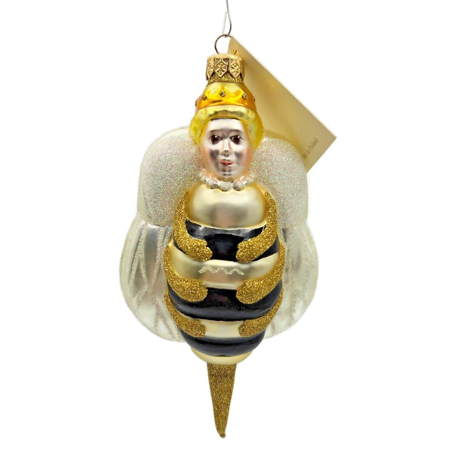 Patricia Breen Queen Bee Insect Gold White Spring Christmas Holiday Ornament