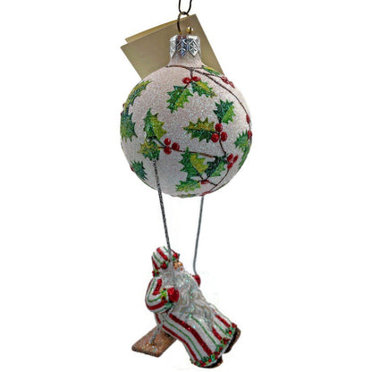 Patricia Breen Ornament Swing Time Holly Santa Claus Stripe Christmas Tree Decor