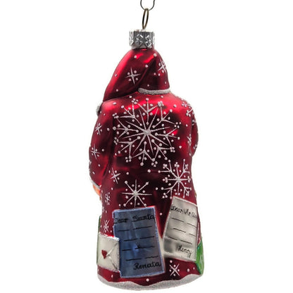 Patricia Breen Dear Santa Claus Red Snowflakes Letters Christmas Tree Ornament