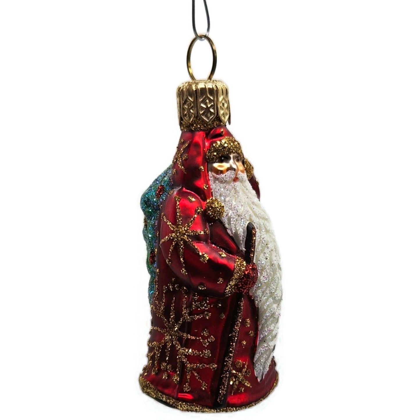 Patricia Breen Super Miniature Santa for Jason Red Snow Christmas Tree Ornament