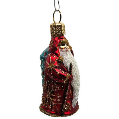 Patricia Breen Super Miniature Santa for Jason Red Snow Christmas Tree Ornament