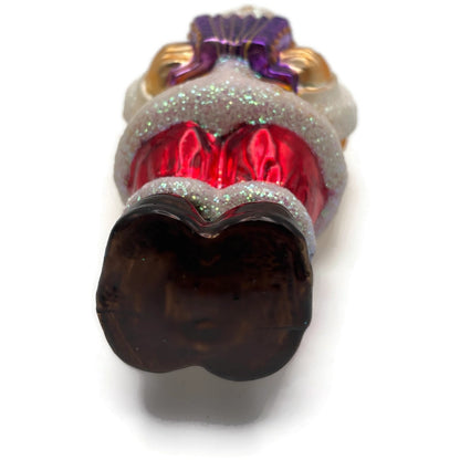 Christopher Radko Squeezebox Santa Yellow Christmas Tree Ornament 97-251-0