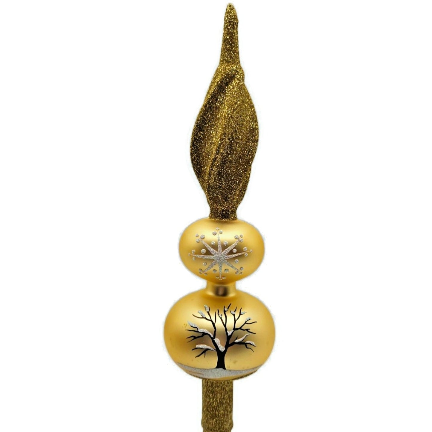 Patricia Breen Orchard Finial Glittered Leaves Apple Christmas Tree Topper 9794