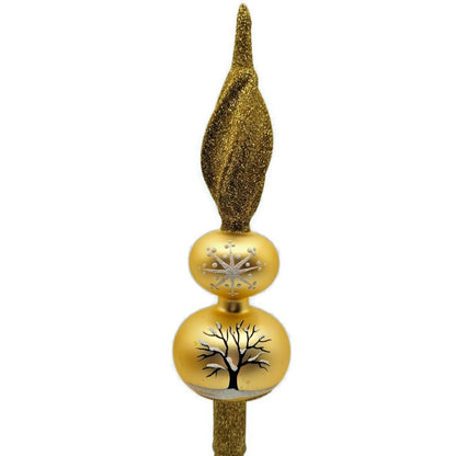 Patricia Breen Orchard Finial Glittered Leaves Apple Christmas Tree Topper 9794