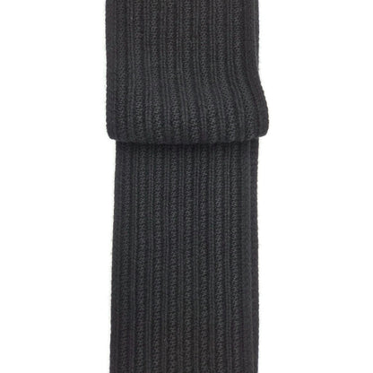 Chanel 10A Black Cashmere Ribbed Scarf with Large Signature CC Logo 120"X6" NWT