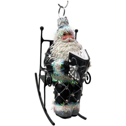 Patricia Breen Fitzgerald Santa Black Rocking Chair Standing Christmas Ornament