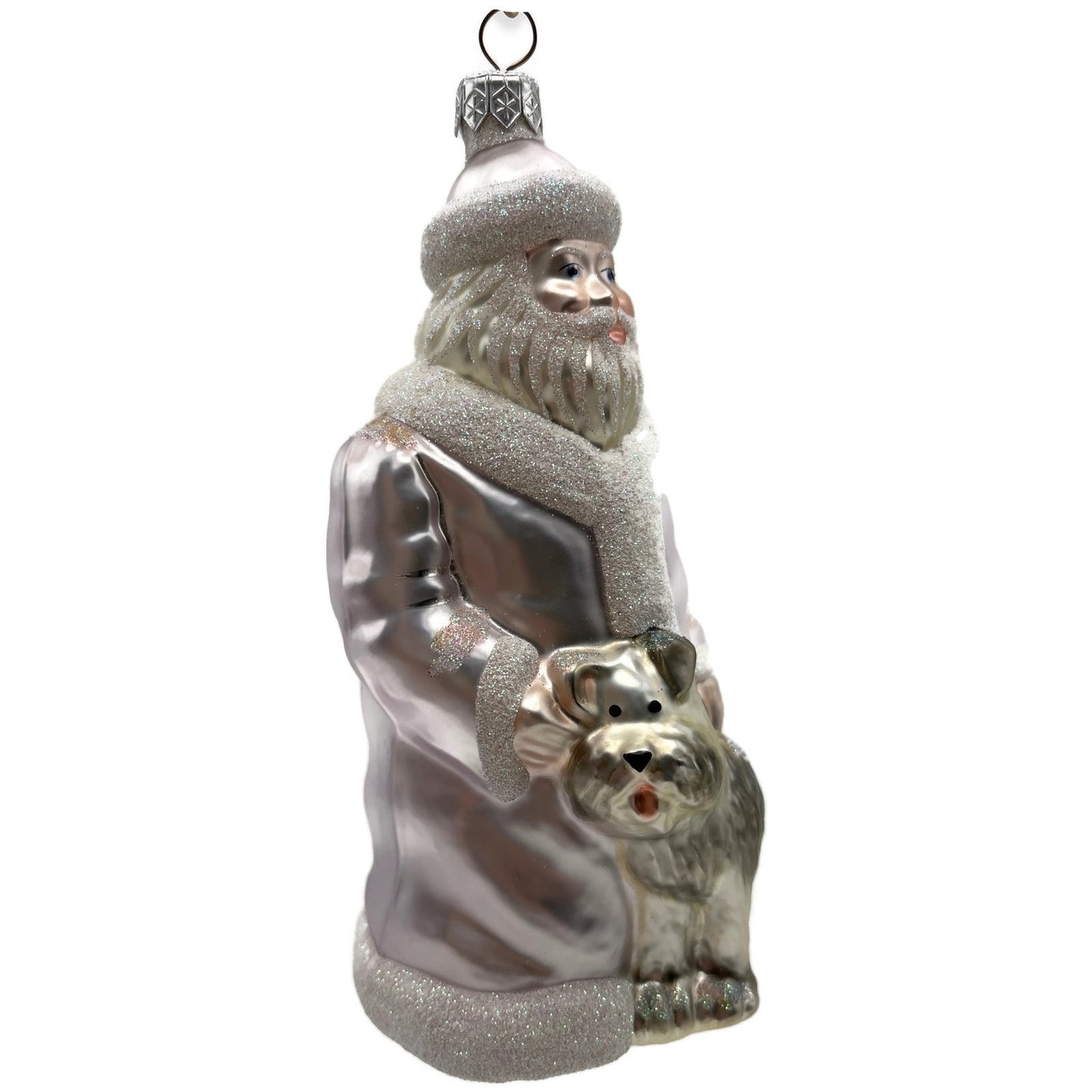 Patricia Breen Just What I Wanted Santa Dog Lavender Christmas Tree Ornament