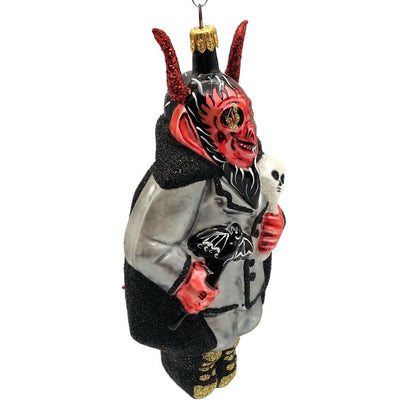 Larry Fraga Devil Beware Blown Glass Halloween Christmas Tree Ornament 5889