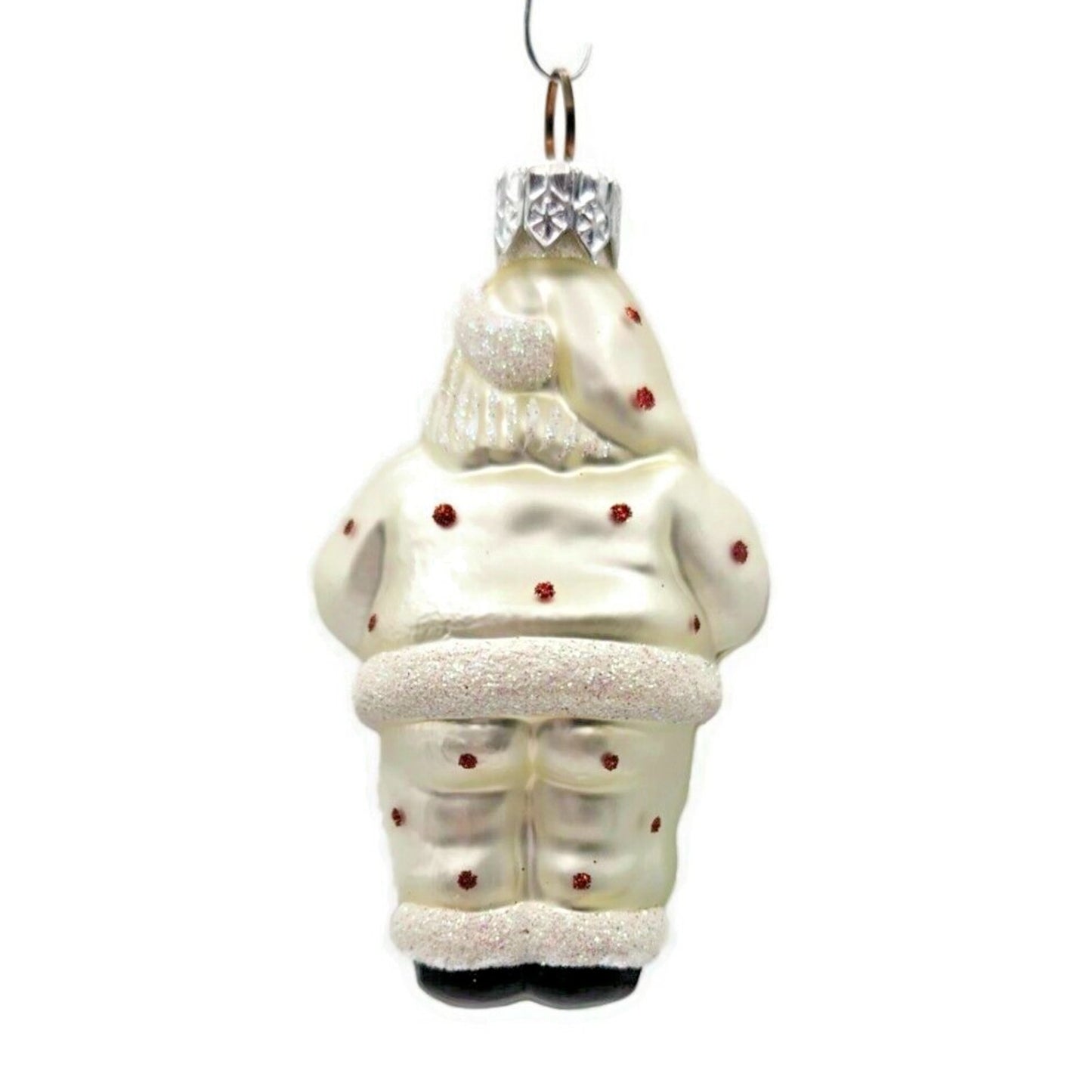 Patricia Breen Miniature Ho Ho Ho Pearl Red Dots Santa Christmas Tree Ornament
