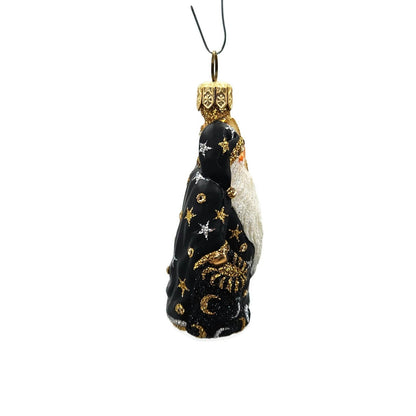 Patricia Breen Santa de la Lune Black Moons Stars Christmas Holiday Ornament