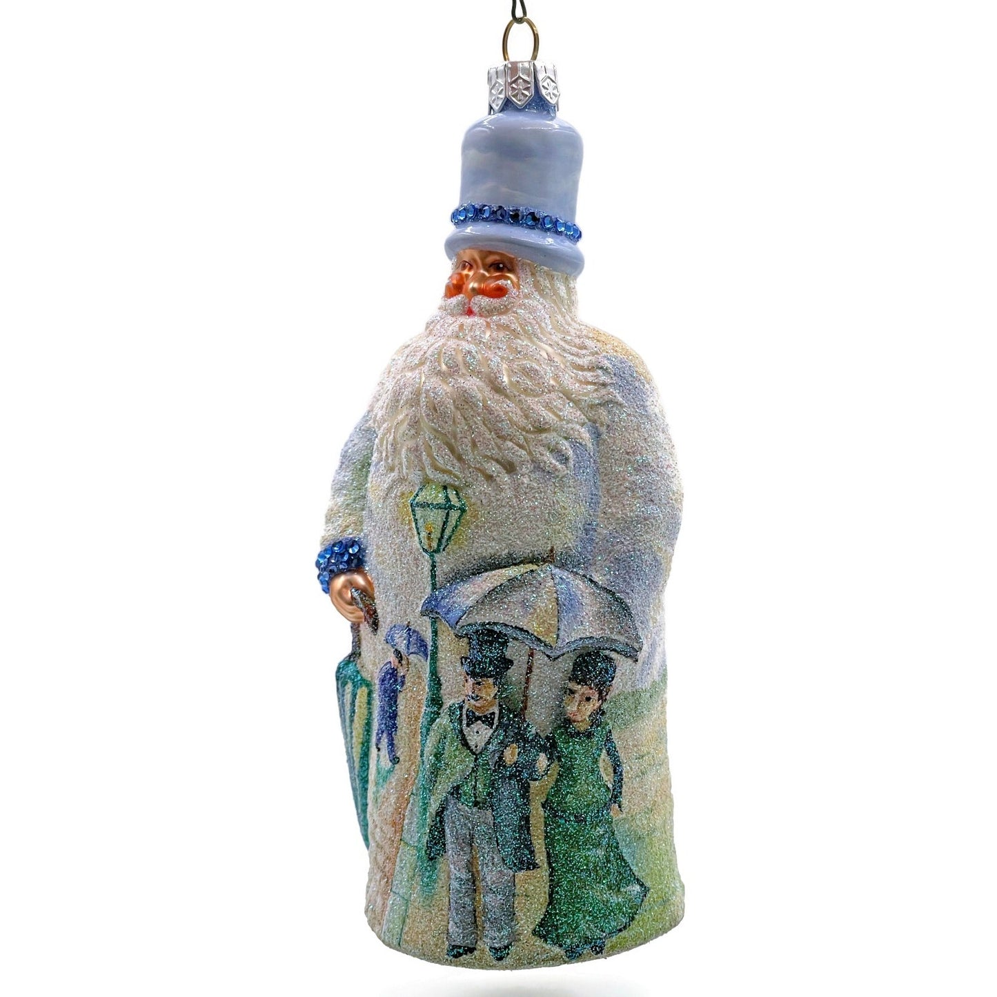 Patricia Breen Caillebotte Santa Rainy Paris Street AIC Christmas Tree Ornament