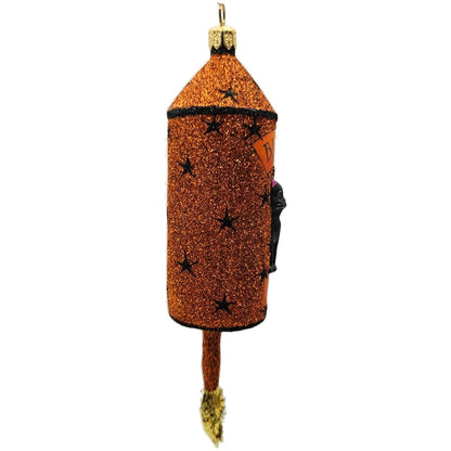 Patricia Breen Halloween Blastoff Orange Stars Black Cat Christmas Ornament 2228