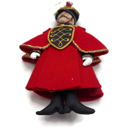 Gladys Boalt FAO Schwarz Soldier Red Fabric Christmas Tree Ornament Signed